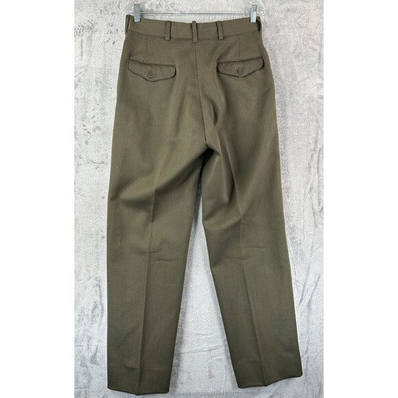 Vintage USMC Marine Uniform Pants Green SACO Uniforms 34 Long Wool - Picture 3 of 12